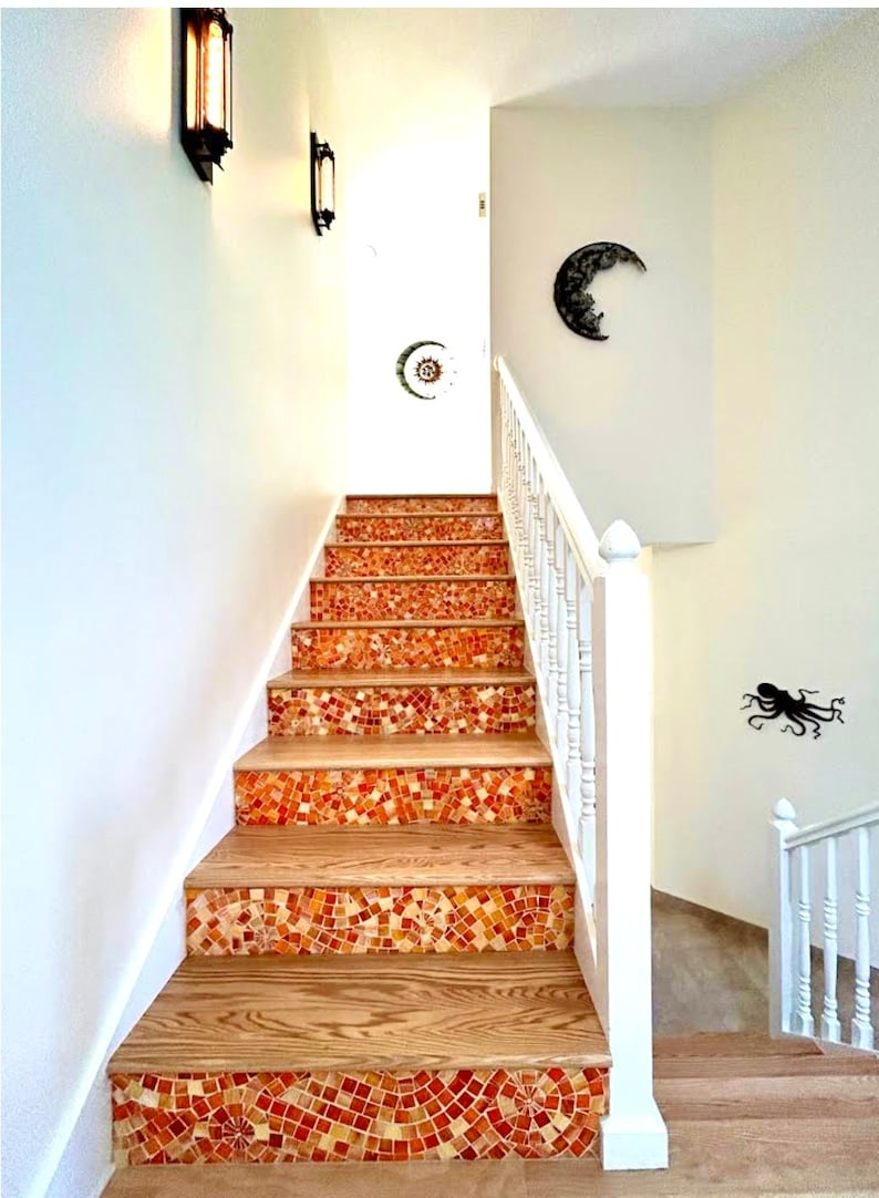 Mosaic Tile Riser One Color Mosaic Stair Risers - Etsy
