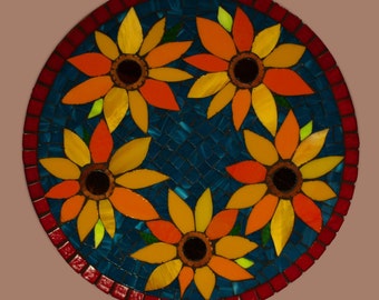 Mosaic Van Gogh Sunflower Tribute Platter