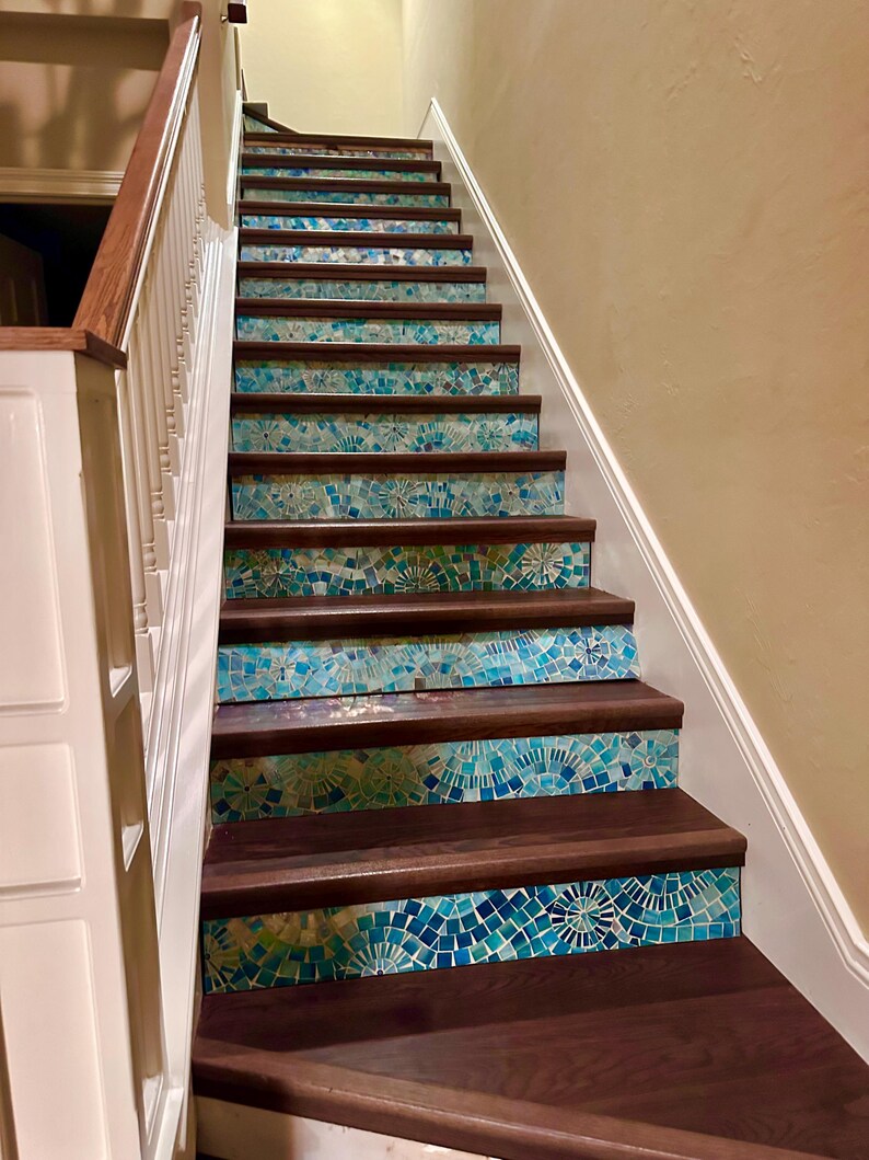 Mosaic Tile Riser One Color Mosaic Stair Risers - Etsy Canada