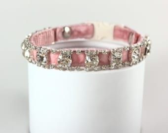 Luxury Velvet Cat Collar: Royal Crystal Rhinestone, Handmade Small Dog Collar