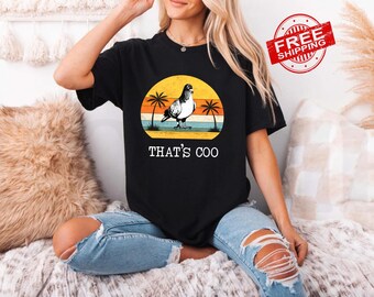 Vintage Pigeon Graphic Tee, That's Coo Punny Shirt, Funny Bird Pun T-Shirt, Cute Animal Humor Tee, Unisex Casual Gift for Men Women