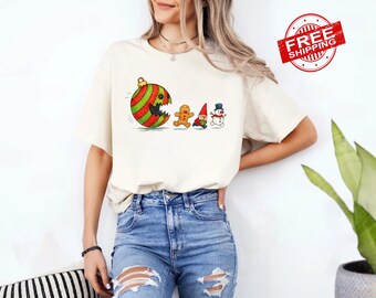 Funny Christmas Shirt, Retro Holiday Tee, Gingerbread Shirt, Santa Christmas T-Shirt, Cute Xmas Tee, Holiday Party Gift, Festive Shirt