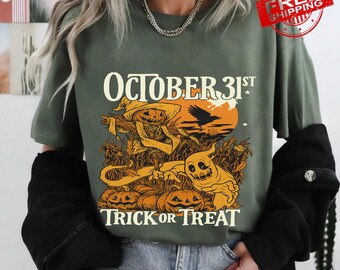 Funny Trick or Treat Organic Cotton Halloween T-Shirt