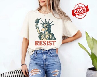 Resist Statue of Liberty Shirt: Feminist Activist Organic Cotton Tee
