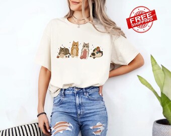 Funny Cat Knitting Shirt, Yarn Lover Tee, Knitter Gift for Cat Mom, Cute Cat Craft Shirt, Knitting Lover Gift, Funny Cat Lover T-Shirt
