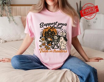 Retro Halloween Tee: Support Local Trick or Treaters, Spooky Season