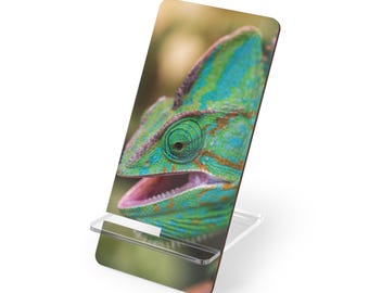 Soporte de exhibición móvil Camaleón colorido para teléfonos inteligentes / Soporte para teléfono