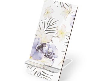 Soporte de exhibición móvil con diseño floral de acuarela para teléfonos inteligentes/soporte plegable para teléfono