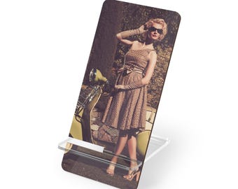 Soporte para móvil con foto de scooter pin-up vintage para smartphones