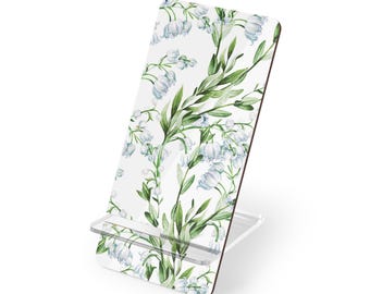 Soporte para teléfono con diseño de acuarela y vegetación, soporte para exhibición móvil/decoración botánica para escritorio