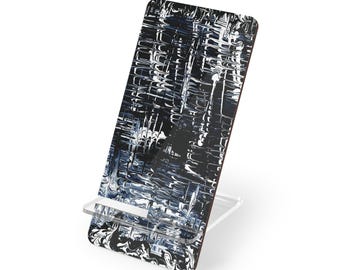 Soporte de exhibición móvil con textura de pintura monocromática abstracta para teléfonos inteligentes