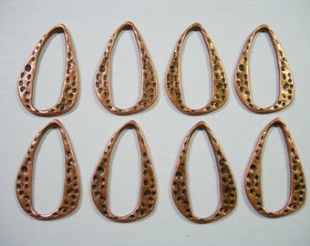 Hammered Copper drops, hoops, loops, connectors, links, 8 - 26mm