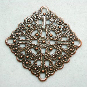 Antiqued Copper Filigree Earring Pendant Drop Finding