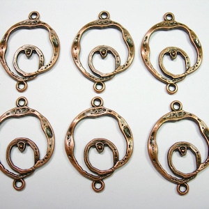 Antique Copper Plated Circular loops - links - chandelier findings - 6