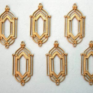 Art Deco Raw Brass Earring Drops Dangles Findings - 6