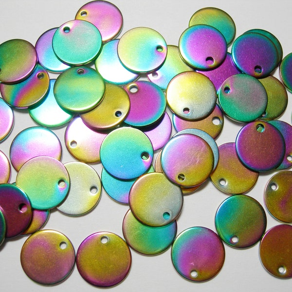 Electroplated Stainless Steel Discs Earring Findings Drops - 10 12mm