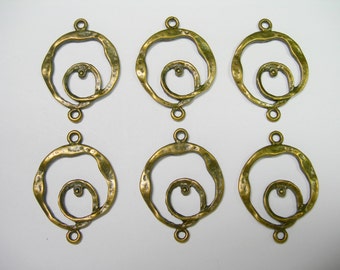 Antique Bronze Circular loops - links - chandelier findings - 6