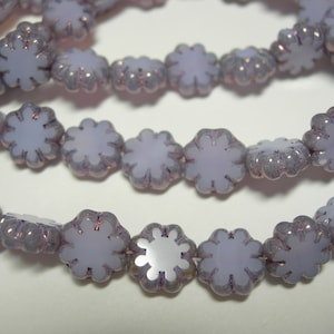 25 beads Cactus Flower Lilac with Bronze Czech Glass Flower Beads 9mm image 1