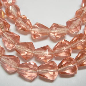 25 Peach Czech Glass Faceted Bell Teardrop Beads 9x8mm