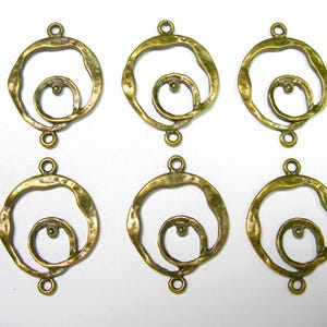 Antique Bronze Circular loops - links - chandelier findings - 6