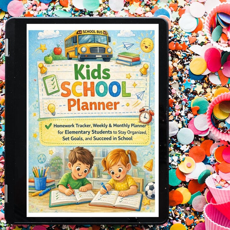 Kids School Planner Printable | Homework Tracker | Weekly & Monthly ...