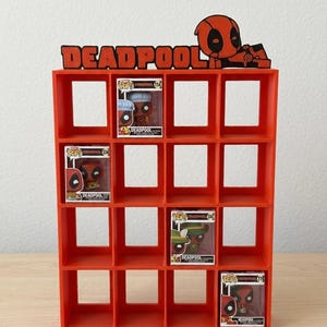 Deadpool-plank voor Funko Pop! | 3D-standaard met liggende Deadpool | Display voor 16 mini Funko Pops