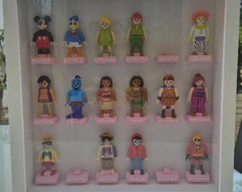 Supporto 3D per personaggi Playmobil Disney Kinder | Vetrina compatibile con la cornice Ikea Sannahed 25x25 | Supporto per l'organizzazione della collezione