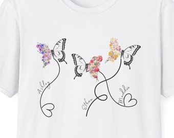 Personalized Butterfly Flower T-shirt: Grandma's Garden Gift