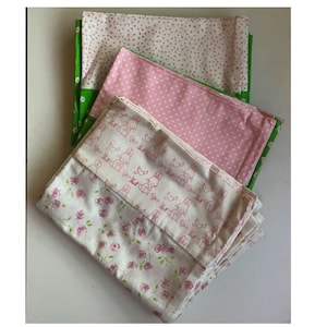 Handmade Cotton Pillowcase: Vintage Fabrics, Fits Standard/Queen