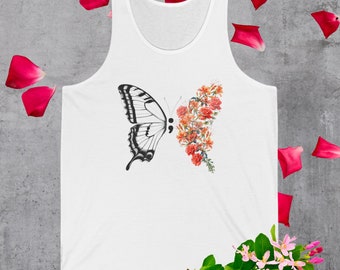 Semicolon Butterfly T-Shirt: Birth Month Flowers, Mental Health Awareness