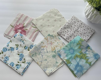 Vintage Linen Fabric Squares: 6" Charm Pack for Quilting & Junk Journals