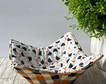 Halloween Bowl Cozy: Reversible Cotton Potholder, Microwave Safe