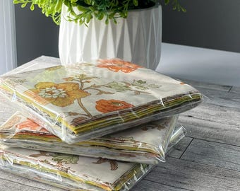 Vintage Linen Fabric Squares: Upcycled Charm Pack, 6-inch Quilt Scraps