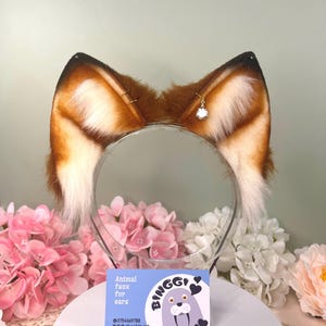 Brown fox ears, faux fur ears for cosplay Halloween and furry convention