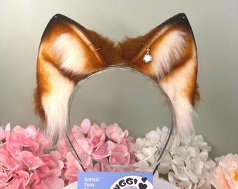 Brown fox ears, faux fur ears for cosplay Halloween and furry convention