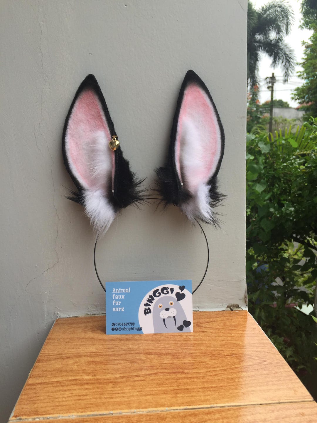 Mini Black Bunny Ears With Bow: Faux Fur Cosplay Headband, Halloween ...