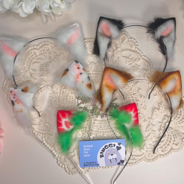 Micro Faux Fur Cat Ears: Handmade Neko Cosplay, for Halloween, furry convention