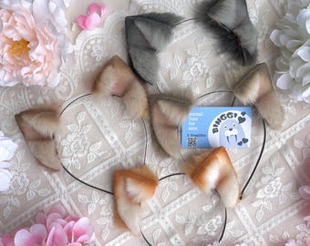 Natural Color Micro Cat Ears (New Colors): Faux Fur Neko Cosplay Headband, Furry Convention, Halloween Costume