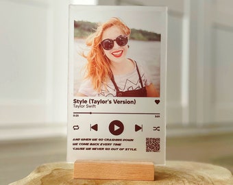 Aangepaste matte acryl muziekplaquette | Gepersonaliseerd met foto | QR-code | Vriendschapscadeaus | Cadeaus voor koppels | Albumfoto Muziekafdruk