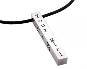 Gepersonaliseerde mannenketting, Herenketting met gravure, Naamketting