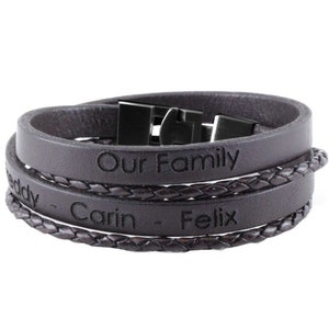 Men's Bracelet with Text Engraving Personalized For Him Robust Personalized Bracelet image 1