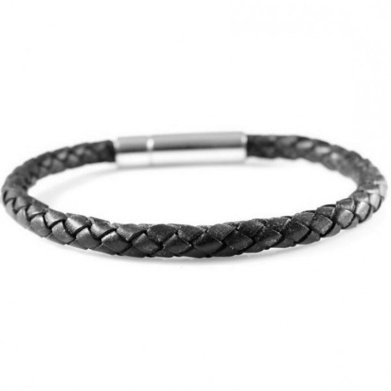 Leather Bracelet with Stainless Steel Clasp image 3