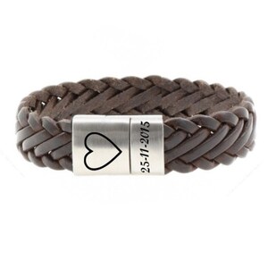 Custom leather Bracelet, Personalized Bracelet for men, Engravable Leather Bracelet image 2