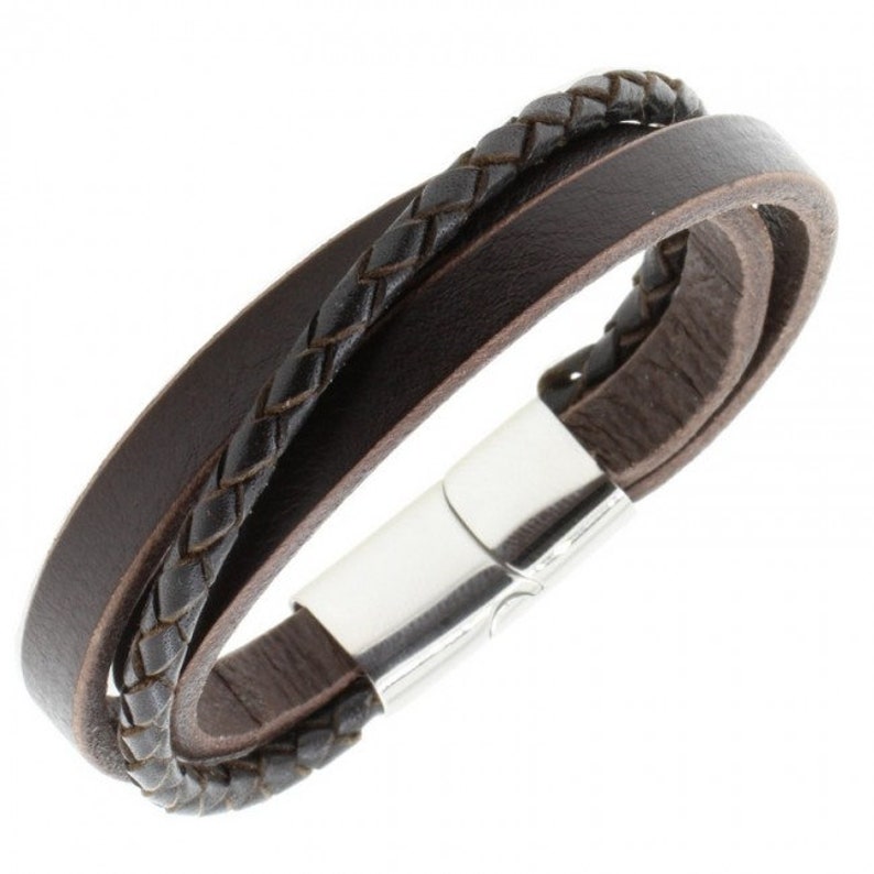Leather Bracelet, personalized bracelet for men, custom men's gift image 1