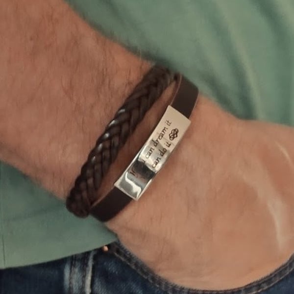 Lederarmband für herren - Lederarmbänder für Männer - Personalisierte ID Armbänder