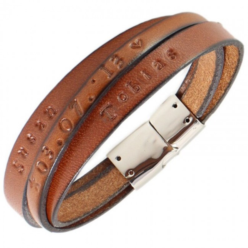 Personalized Bracelets Stamped Leather Bracelets Leather Bracelets for Men or Woman Leather Bracelet with name or text