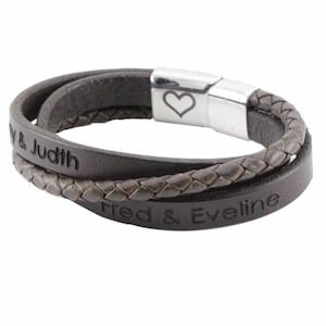 Lederarmband mit Gravur. Personalisiertes Armband. Geschenk für Ihn. Bild 3