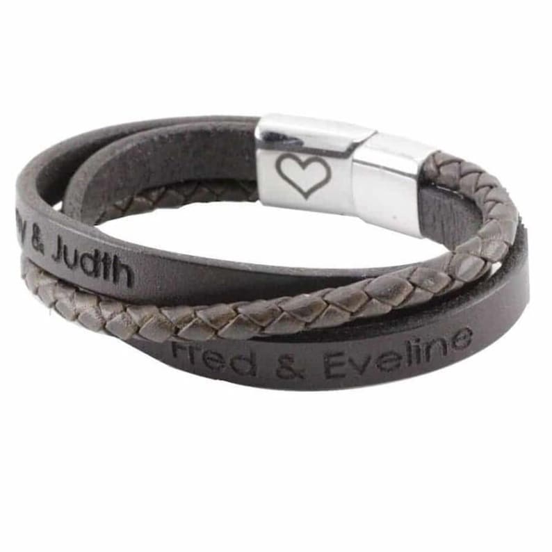 Leather Bracelet, personalized bracelet for men, custom men's gift image 3