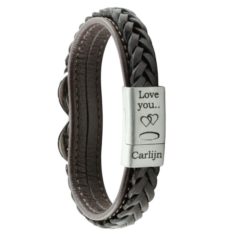 Bracelet homme en cuir personnalisé avec signe de l'infini Cadeau fait main pour Noël, la fête des pères, les anniversaires image 7