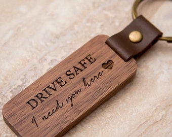 Engraved Wooden Keychain Personalized with Text or Image | Handmade | Gift for Husband | Couple Gift | Dad Gift | Fathersday